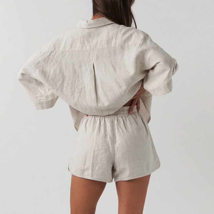 Suppafy Linen Sleep Set - Beige white